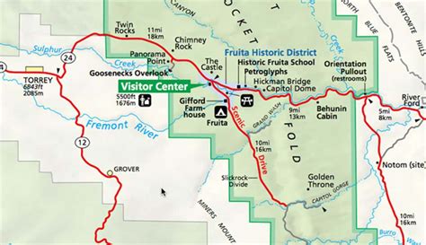 capitol reef map and guide