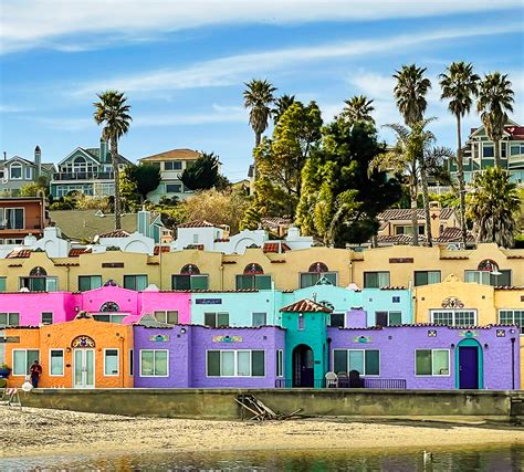 Capitola Beach Painted Houses Stock Photo Image of painted