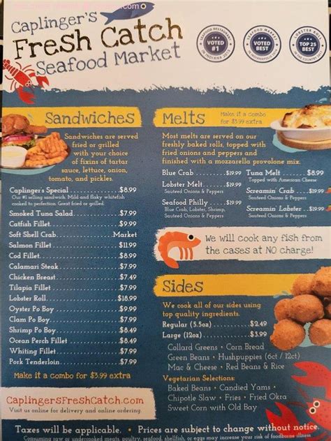 caplingers fresh catch indianapolis menu