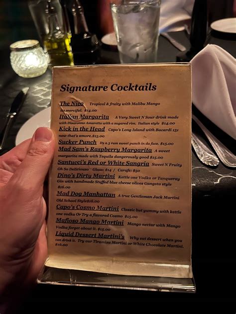 Capos Drink Menu