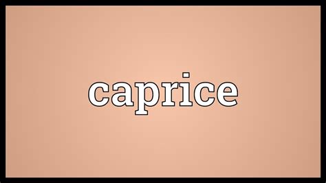 caprice definition urban