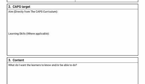CAPS Lesson Planning Template (ティーチャーメイド)