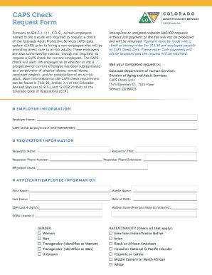 Caps Verification Form