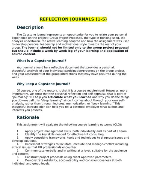 Capstone Journal Example