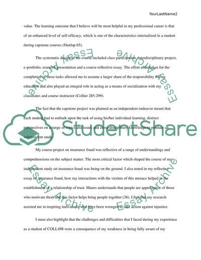 capstone reflection paper example