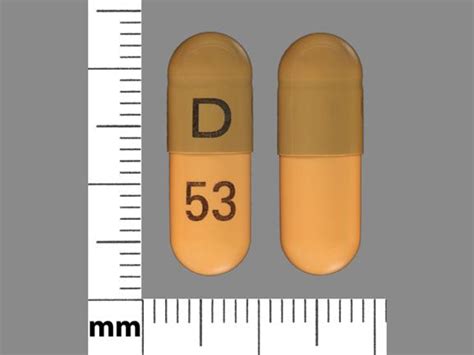 capsule with d 53 orange and tan