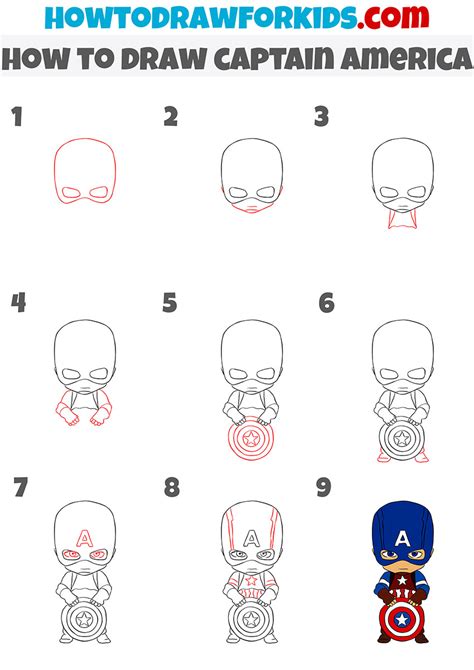 Learn How to Draw Chibi Captain America (Chibi Characters