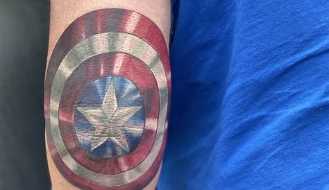 Captain America Shield Tattoo Elbow Huge Collection