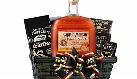 Liquor Gift Basket Captain Black Spiced Rum Gift