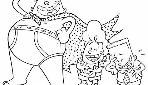Captain Underpants Coloring Pages To Print Free able ScribbleFun
