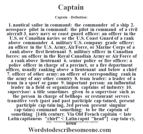 captain definition and role