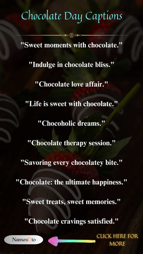 captions for chocolate