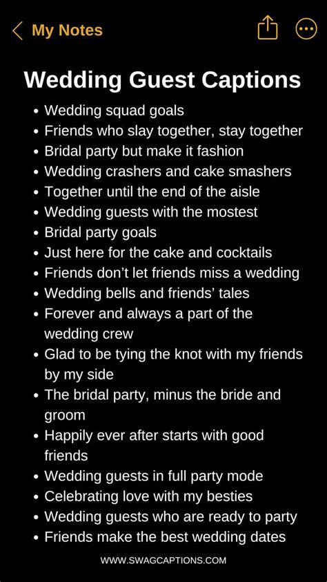17+ Captions For Wedding Guest