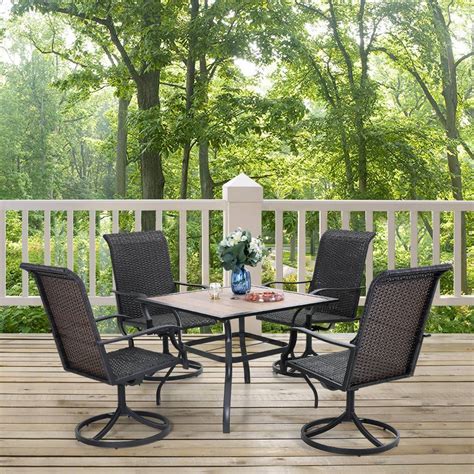 9pc Patio Furniture Set with Sofa, Table & Stools Captiva Designs