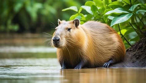 Capybara by the water