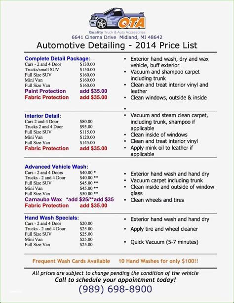 car body shop prices