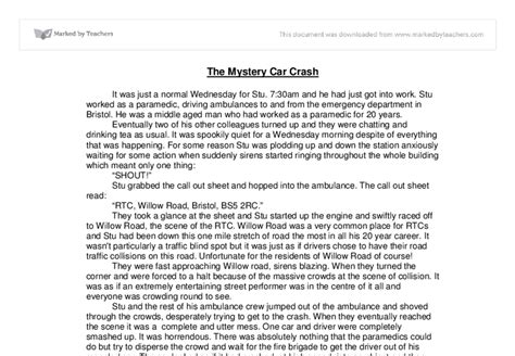 car crash description creative writing