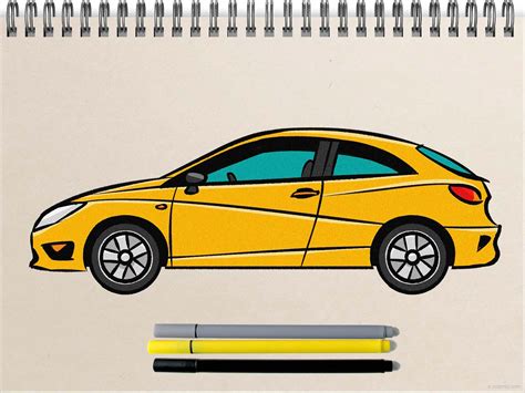 car drawing easy with colour step by step with pencil