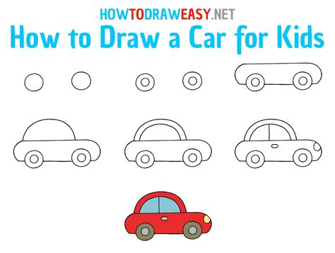 How to Draw Cute Cartoon Cat Driving a Car from