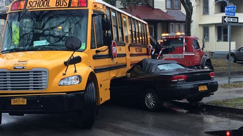 car hit school bus