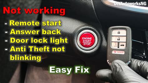 Car Lock Light Not Blinking