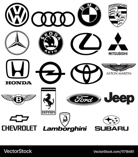car logos black and white