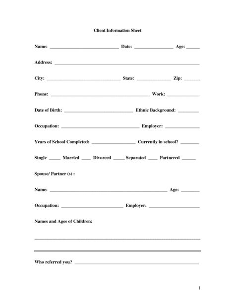car service client info form template