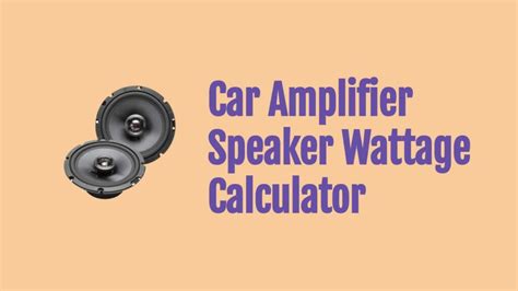 Car Speaker Watts Meaning
