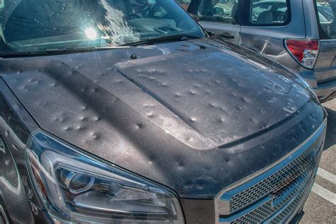 Car with hail damage