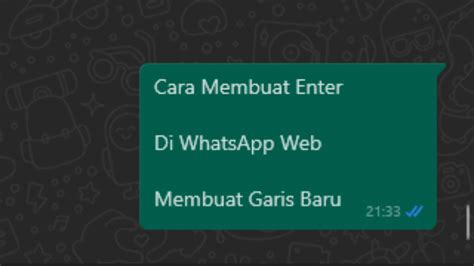 Tips Whatsapp Cara Meng"enter" Kata di Whatsapp Web Tanpa Mengirim