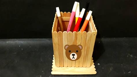 Cara Membuat Tempat Pensil Keren Menggunakan Stik Es Krim YouTube