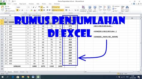 Cara Menghitung Penjumlahan di Excel