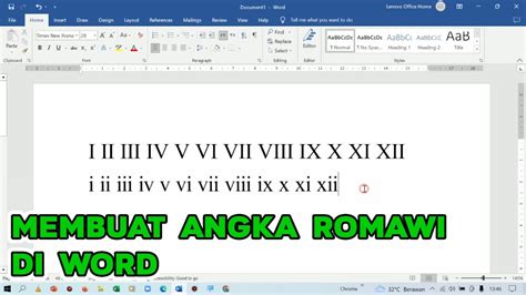 Cara Menulis Angka Romawi Di Word
