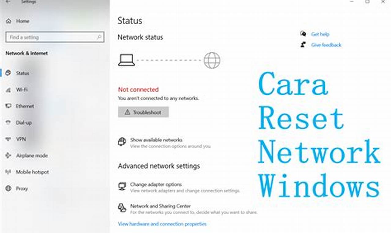 cara reset network windows 10