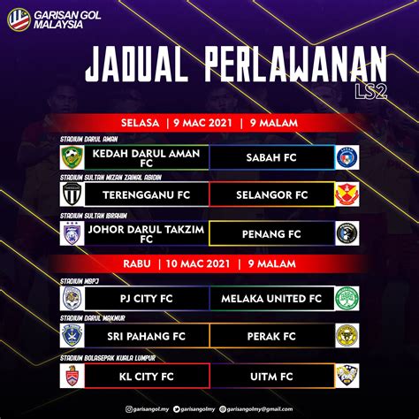 Jadual Lengkap Liga Super 2018