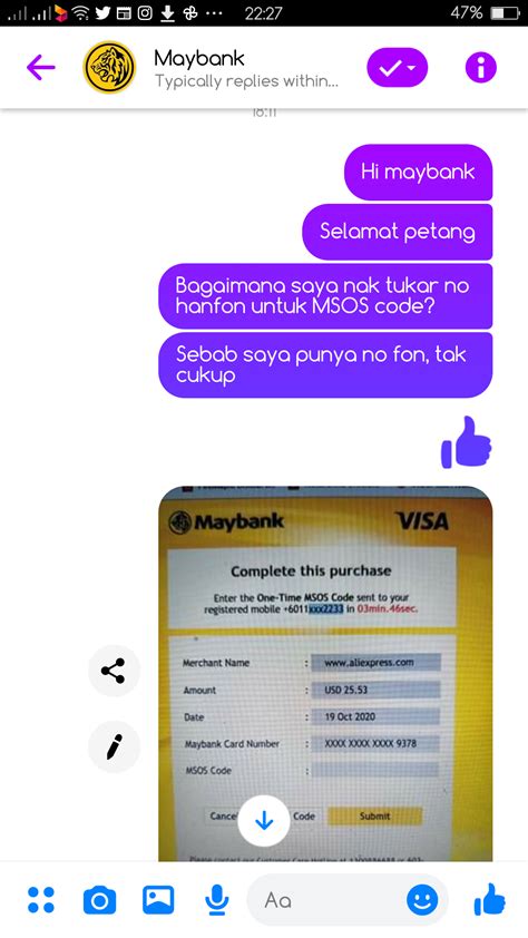 Cara Nak Tukar No Phone Untuk MSOS Code Maybank