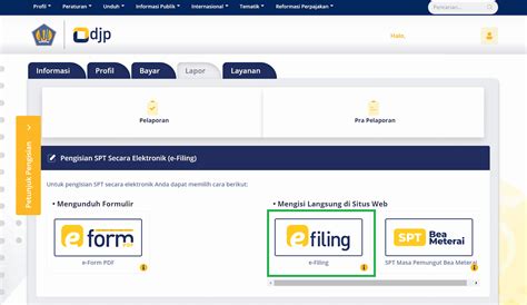 cara bayar pajak di djp online
