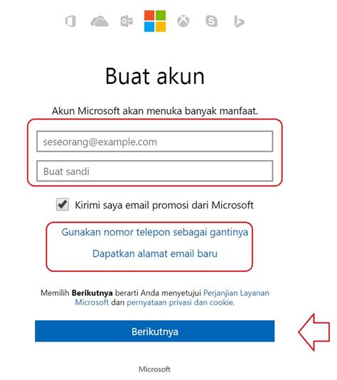 cara buat akun microsoft store