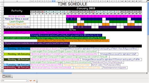 cara buat jadwal kegiatan