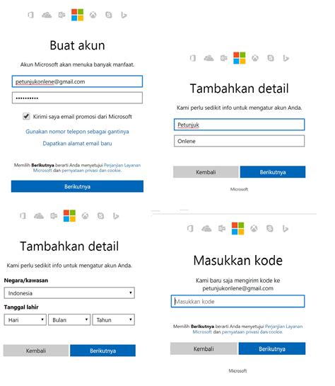 cara daftar akun di microsoft