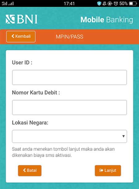 cara daftar mbanking bni online