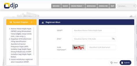 cara daftar pajak pribadi online