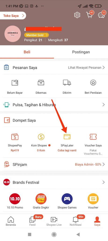 cara daftar shopee pay