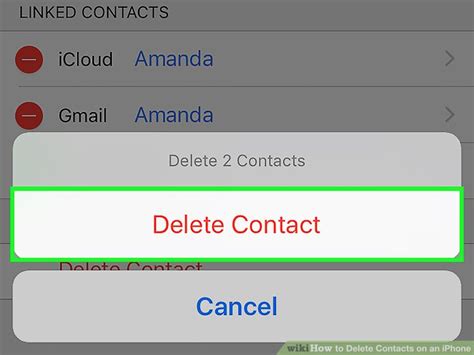 cara delete contact iphone