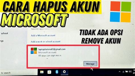 cara hapus akun microsoft dari laptop