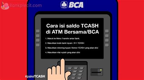 Cara Isi Tcash Lewat Atm Bca