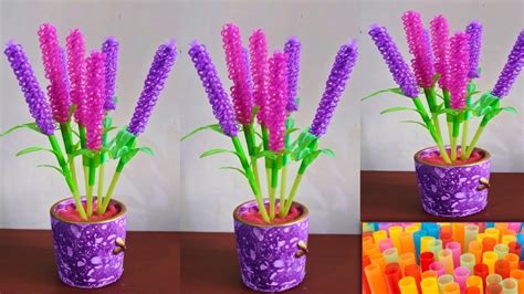 Cara Membuat Bunga Lavender Dari Sedotan