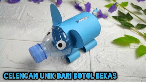 Cara membuat celengan bentuk hewan babi, sapi, dan kurakura dari botol