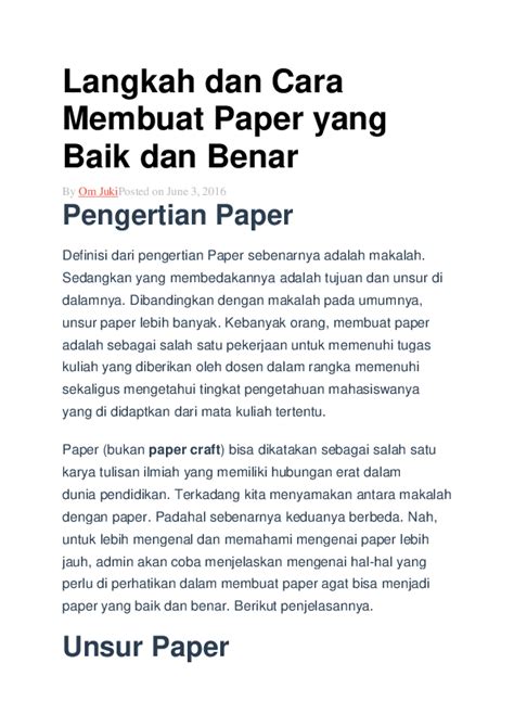cara membuat paper yang baik dan benar