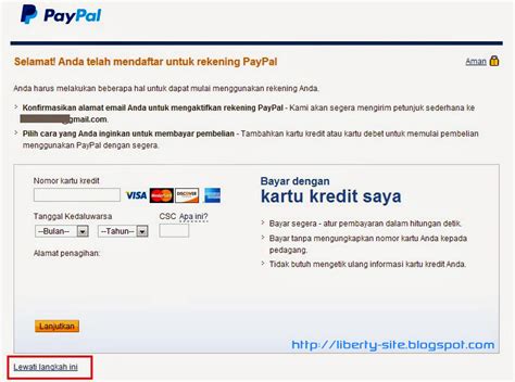 cara mendaftar akun paypal